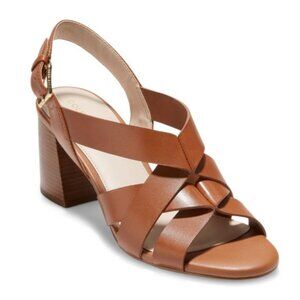 Cole Haan Jamie Stacked Heel Tan Sandals